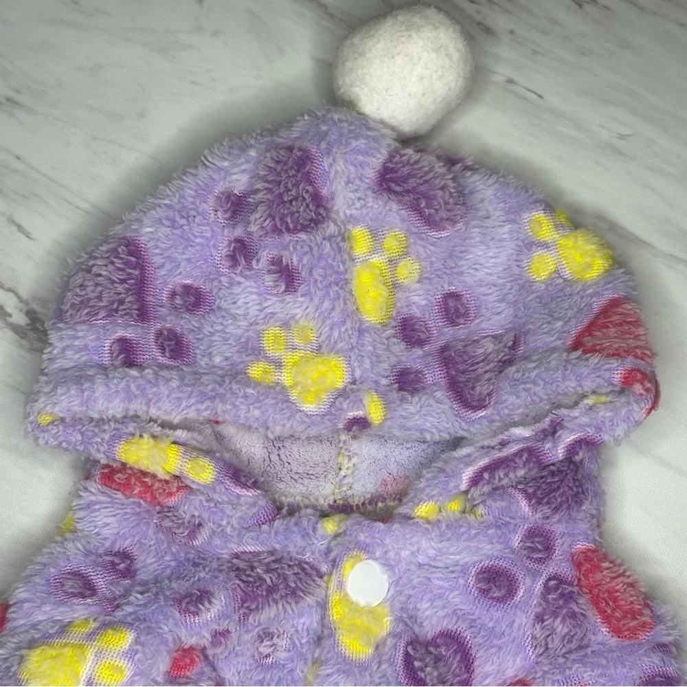 Paw Print Pet Pajamas - Soft Stretch - Purple - Size Large - Picture 12 of 13